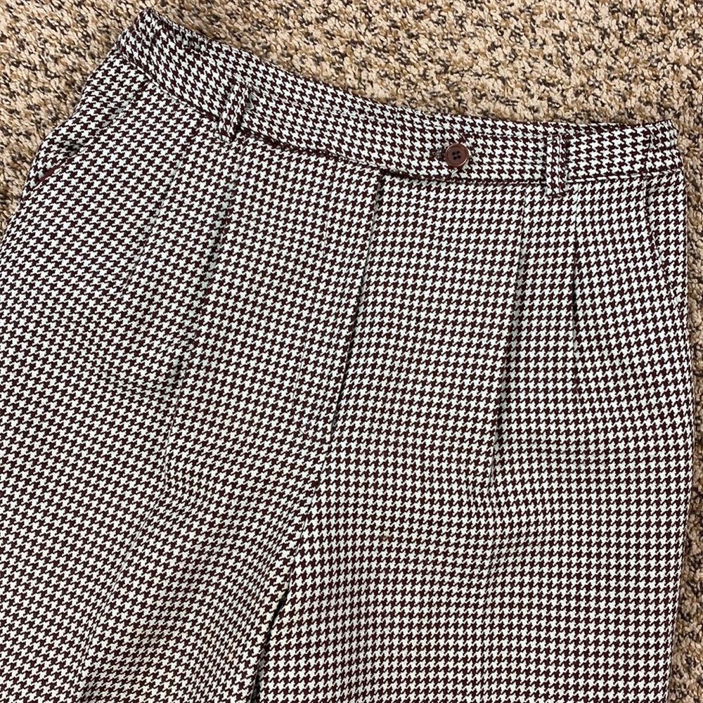 Vintage J'envie Herringbone Houndstooth Heritage Wool Trouser Pants - Picture 8 of 13